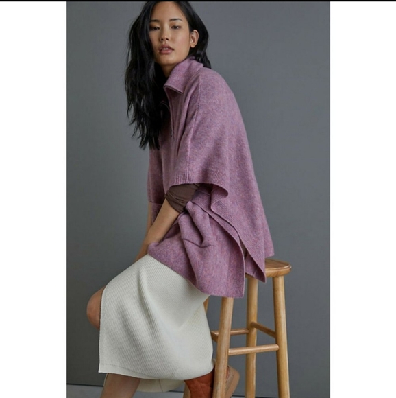 Worn 1 time. Anthropologie Charli Annina Poncho Sweater Wool Pullover  M/L - Picture 2 of 13
